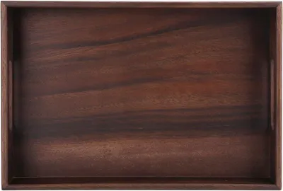 Produktbild von Rechteckiges Serviertablett aus Walnussholz – Elegantes Holztablett für Kaffee, Tee, Obst und Snacks (S)
