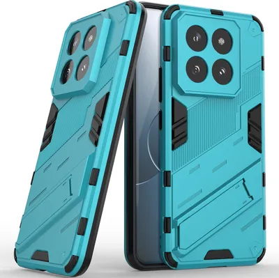 Produktbild von Armor Hülle für Xiaomi 14 Pro, Hybrid PC TPU Bumper Stoßfestes Schutzhülle mit Standfunktion Blau