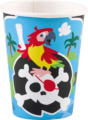 Image de 8 gobelets Pirate 250 ml en papier