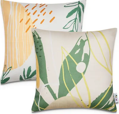 Produktbild von 2er Set Kissenbezug 45x45 Dekokissen Kissenhülle Streifen Indoor Outdoor Deko