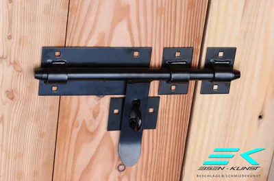 Produktbild von UHRIG Schwarzer Türriegel, Riegelschloss, Schieberiegel, abschließbarer Türriegel , schwerer Torriegel, Bolzenriegel