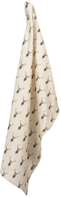 Produktbild von Clayre & Eef Geschirrtuch 50x70 cm Beige Rot Baumwolle Rechteck Hirsch
