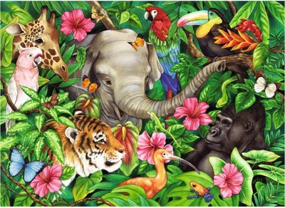 Produktbild von Puzzle Ravensburger - Tropical Friends, 60 Teile