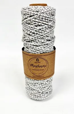 Produktbild von COLORHOME Makramee-Kordel geflochten 2mm 100m Hellgrau