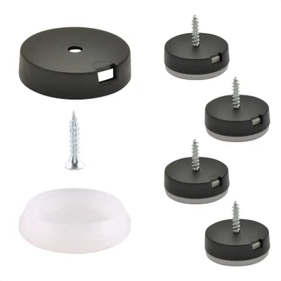 Produktbild von WAGNER QuickClick® Kunststoffgleiter antirutsch STOPP - zum Schrauben, je 4x Basis & Schraube & Einsatz Ø 25 mm, DE-Ware - 15804200