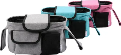Produktbild von Kinderwagen Organizer Kinderwagentasche Buggy Tasche Getränkehalter Wickeltasche, Farbe:Grau