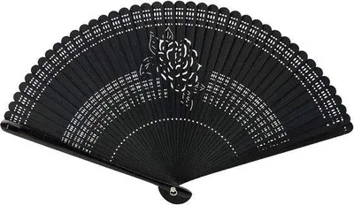 Zdjęcie produktu dla Wachlarz bambusowy, czarny, 18 cm
