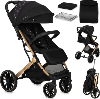 Produktbild von MoMi ESTELLE DAKAR Buggy Kinderwagen bis zu 22 kg - Leicht, Moskitonetz, Fußsack und Regenschutz - Schwarz