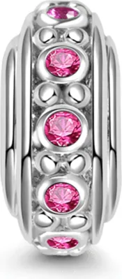 Produktbild von Gnoce Charm Stopper Zirkonia rot AICS55 Silber