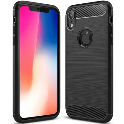 Obrázek produktu pro Techsuit Karbonový silikon ochranný obal na - iPhone XR - černý