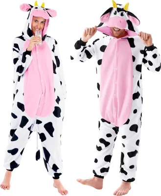 Obrázek produktu pro Plyšové pyžamo Kráva Zvíře Halloween kostým XL Multicolour
