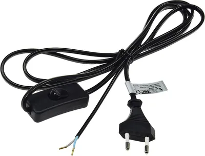 Zdjęcie produktu dla Kabel sieciowy ChiliTec z wyłącznikiem sznurkowym z gołymi końcami, długość 2 m, czarny