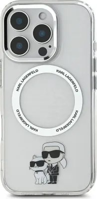 Obrázek produktu pro Karl Lagerfeld IML Karl and Choupette MagSafe Zadní Kryt pro iPhone 16 Pro Transparent
