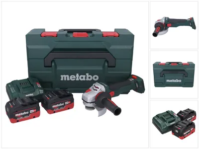 Imagen del producto de Amoladora angular a batería Metabo WB 18 LTX BL 15-125 Quick de 18 V y 125 mm sin escobillas + 2 baterías de 8,0 Ah + cargador + metaBOX