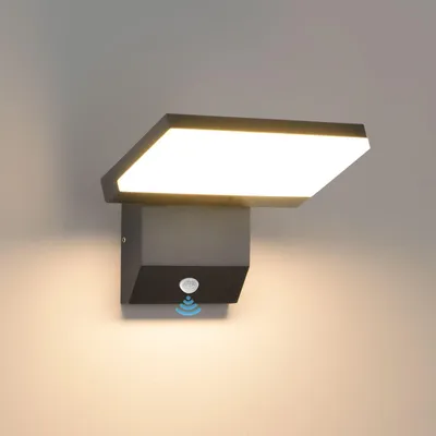 LED-Außenwandleuchte 24W mit Bewegungsmelder, IP65, schwarz