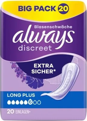 Obrázek produktu pro Multipack 3x Always Discreet inkontinenční vložky pro ženy Long Plus 20 kusů