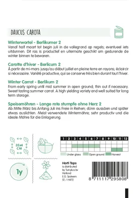 Produktbild von Möhren Lange Rote Stumpfe ohne Herz 2 | Möhrensamen von Hortitops