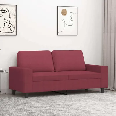 Image de Canapé exclusif, 2 places, couleur vin, 140 cm, revêtement en tissu