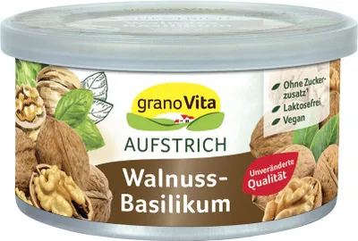 Produktbild von granoVita Veganer Brotaufstrich Walnuss-Basilikum