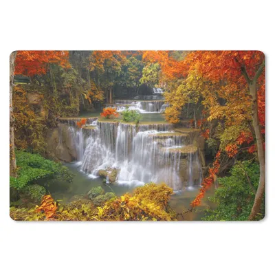 Produktbild von MuchoWow® Mauspad Mousepad Bäume - Wasserfall - Herbst 27x18 cm - Mousepads - Maus Mat - Pad - Mausunterlage - Büroartikel - Desk Matten