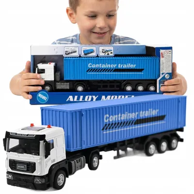Produktbild von LKW mit Container und Anhänger | Licht & Sound | Robustes Spielzeugauto für Kinder