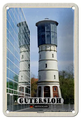 Produktbild von Blechschild Städte Gütersloh Wasserturm Deko 12x18cm Schild