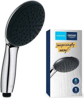 Immagine prodotto di Soffione doccia GROHE Vitalio Start 110 27940001, 1 tipo di getto a pioggia, risparmio idrico, anticalcare, cromato