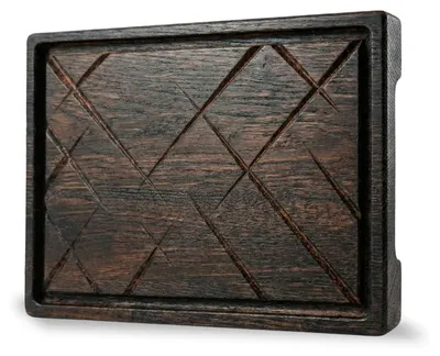 Produktbild von Steakbrett/Servierbrett aus Eichenholz, 30 x 20 cm (mittel) – Servierplatte/Schneidebrett aus Massivholz, Küchen-/Snackbrett, Küchenutensilien aus Holz