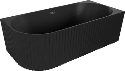 Immagine prodotto di Mexen Gia vasca da bagno freestanding angolare scanalata destra 150 x 75 cm, nero opaco, troppopieno nero - 52701507571P-70