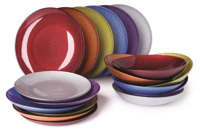 Produktbild von Excelsa Geschirrset 18-Teiliges Diamond Glas Bunt
