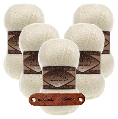 Produktbild von 5 x ALIZE Angora Gold Simli 67 Candle Light mit Label