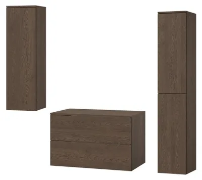 Produktbild von Badezimmerset 3-Teilig: Unterschrank + 2 Hochschränke Color Baltic Storm (2S 80 + 1D 100 + 2D160)