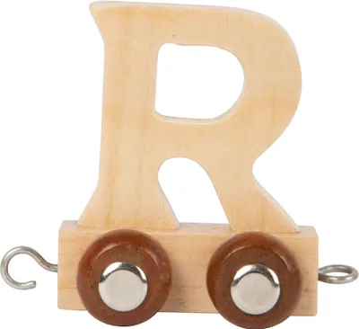 Zdjęcie produktu dla Small Foot Design 7477 Drewniany pociąg z literami, wagon z literą R, naturalny (1 szt.)
