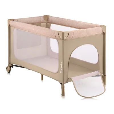 Produktbild von Lionelo Reisebett 2in1 Jasmin Easy Fold Kinderreisebett 0-36 Monate,  Seitlicher Eingang mit Reißverschluss, Zusammen- und Aufklappen in wenigen Beige