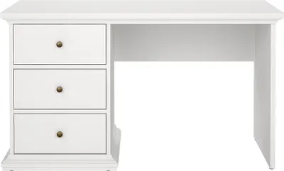 Produktbild von Venedig Schreibtisch mit 3 Schubladen Breite 130 cm, Höhe 73 cm weiß.
