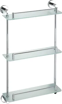 Immagine prodotto di Sapho X-ROUND E Ripiano porta bicchieri a 3 scomparti con binario 380x675x130 mm, cromato