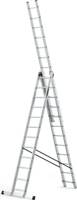 Immagine prodotto di Drabest | Scala - scala 3x12 gradini, scala pieghevole - portata 150 kg - scala in alluminio, scala a pioli, piedini antiscivolo