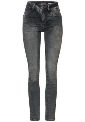 Produktbild von Street One Graue Slim Fit Jeans, authentic dark grey wash