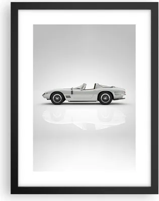 Produktbild von Gerahmtes Poster - Schwarzer Rahmen - Sportlich Auto Vintage - 30x40 cm - Wand Bild - Wanddeko - Wandbilder - Kunstposter - Wandposter - Bilderrahmen - Bilder - Kunstdruck - P2BPA30x40-4872