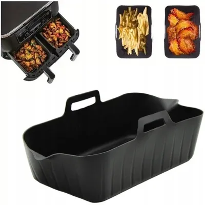 Produktbild von Brunbeste Silikonform für Heißluftfritteuse, schwarz, 22x16x6cm