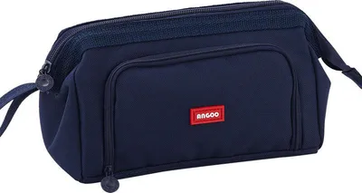 Obrázek produktu pro Anko dvouvrstvé plátěné pouzdro na psací potřeby s velkou kapacitou, multifunkční přenosná krabička na psací potřeby, jednoduché pouzdro na psací potřeby pro studenty, 286 námořnická modrá – lodní okno