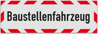 Produktbild von UvV Kfz reflektierendes Hinweisschild (Aukleber) - Baustellenfahrzeug - Reflexfolie RA1 (45 x 15 Klebefolie)