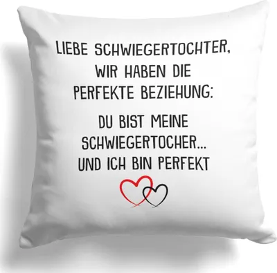 Produktbild von 22Feels Schwiegertochter Geschenk Braut Hochzeit Deko Kissen Frauen Dekoration Weihnachten Geburtstag Wohnaccessoire Wohnzimmer Schlafzimmer Couch