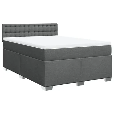 Produktbild von vidaXL Boxspringbett mit Matratze Dunkelgrau 140x200 cm Stoff