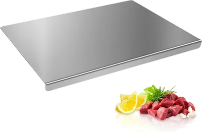 Productafbeelding van RVS snijplank 40x30 cm, met rand, antislip, voor keuken
