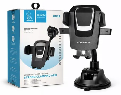 Immagine prodotto di Supporto per telefono Denmen, da montare sul cruscotto o nella console centrale, colore nero, modello DH22
