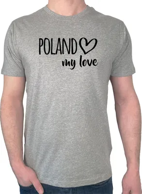 Produktbild von Huuraa Herren T-Shirt Poland my love 3XL Sport Grey Bio Baumwolle Fairtrade Herrenshirt Geschenkidee