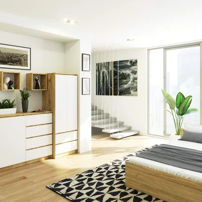 Produktbild von Kleiderschrank S60 60cm Garderobe 2 Türen 2 Schubladen Hochglanz 180cm hoch STAR