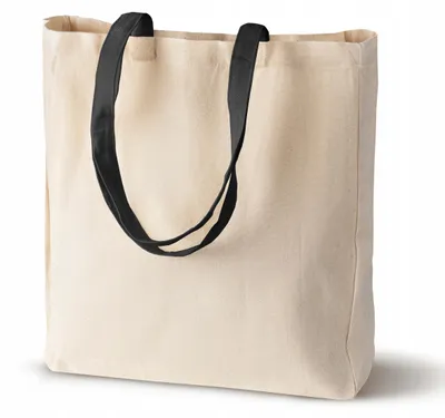 Produktbild von Allbag Große Baumwolltasche ECRU mit schwarzem Griff