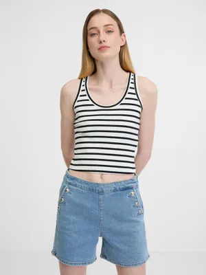 Produktbild von Orsay Weiß-Schwarzes Damen Crop Tank Top 1000801000000__S